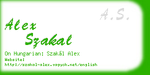 alex szakal business card